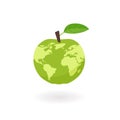 Green apple world map concept vector illustration Royalty Free Stock Photo