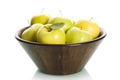 Green apples in basket, .