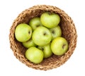 green apples basket Royalty Free Stock Photo