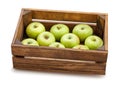 green apples box path isolated Royalty Free Stock Photo