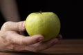 Green apples, Granny Smith, on a dark background.Fresh apples for sale Royalty Free Stock Photo