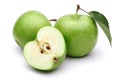 Green apples isolated on white background
