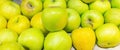 Green apples in the store on the counter Royalty Free Stock Photo