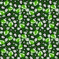 Green apples fruits vector complex seamless pattern Royalty Free Stock Photo