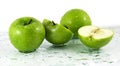 Green apples with waterdrops Royalty Free Stock Photo