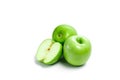 Green apples on a white background, composition, isolate Royalty Free Stock Photo