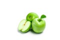 Green apples on a white background, composition, isolate Royalty Free Stock Photo