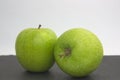 Green apples with white background and copy space Royalty Free Stock Photo