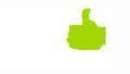 Green approval symbol on white background, isolates