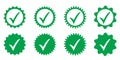 Green approved icon. Profile Verification. Accept badge.