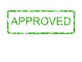 Green Approved rubber stamp