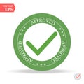 Green Approved stamp on white background
