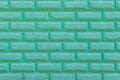 Green aqua paint brick wall texture background abstract masonry pattern backdrop structure Royalty Free Stock Photo