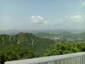 Green Aravali mountain and sky from sajjangarh palace in UDAIPUR CITY RAJASTHAN