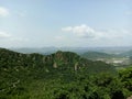 Green Aravali mountain and sky  in UDAIPUR CITY RAJASTHAN  in india Royalty Free Stock Photo