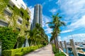 Green architecture, Miami Beach luxury condos and harbour, Miami, Florida, USA Royalty Free Stock Photo