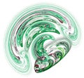 Green arcuate swirls on a white background. Abstract fractal background. 3d rendering. Royalty Free Stock Photo