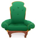 Green armchair. Cushioned furniture Royalty Free Stock Photo