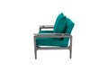 Green fabric and wood armchair modern designer Royalty Free Stock Photo