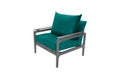 Green fabric and wood armchair modern designer Royalty Free Stock Photo