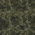 Green army camouflage, seamless pattern. Vector camo military backgound. Fabric textile print tamplate.