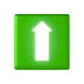 Green arrow button pointing upward symbolizing direction or progress. Royalty Free Stock Photo