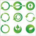 Green arrow circle design element icon set Royalty Free Stock Photo