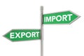 Green Arrow Export and Import Road Signs
