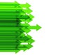 Green arrow. Growing business background concept.3D rendering