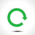 Green arrow icon reload, refresh, rotation, reset, repeat sign