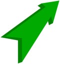 Green arrow pointed - 3D Illustration