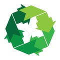 green arrow recycle logo vector icon template Royalty Free Stock Photo