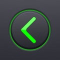 Green arrow on round black button Royalty Free Stock Photo