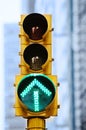 green arrow stoplight nyc Royalty Free Stock Photo