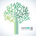 Green Arrow tree Symbols abstract vector design
