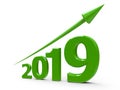 Green arrow up with 2019 Royalty Free Stock Photo