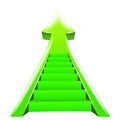 Green arrow up with staircase steps Royalty Free Stock Photo