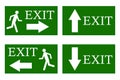 Green arrows exit on white background. Security icon set. Vector illustration. Royalty Free Stock Photo