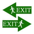 Green arrows exit on white background. Security icon set. Vector illustration. Royalty Free Stock Photo