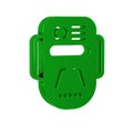 Green Artificial intelligence robot icon isolated on transparent background. Machine learning, cloud computing. Royalty Free Stock Photo