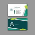 Green artistic business card template design