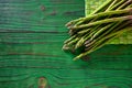 Green asparagus fresh on wood table