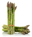 Green asparagus sticks isolated on white Royalty Free Stock Photo