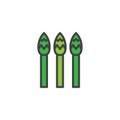 Green asparagus vegetable filled outline icon