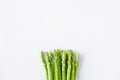 Green asparagus. White background, top view, space for text. Royalty Free Stock Photo