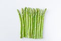 Green asparagus. White background, top view, space for text. Royalty Free Stock Photo