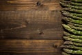 Green Asparagus on Wooden Background