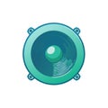 Green Audio Speaker with Textured Surface Broadcasting Sound Music Electronics Vector Illustration Royalty Free Stock Photo