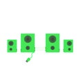 AudioSystem. Color - green. Minimal. Royalty Free Stock Photo