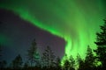 Green aurora borealis in lapland, Finland